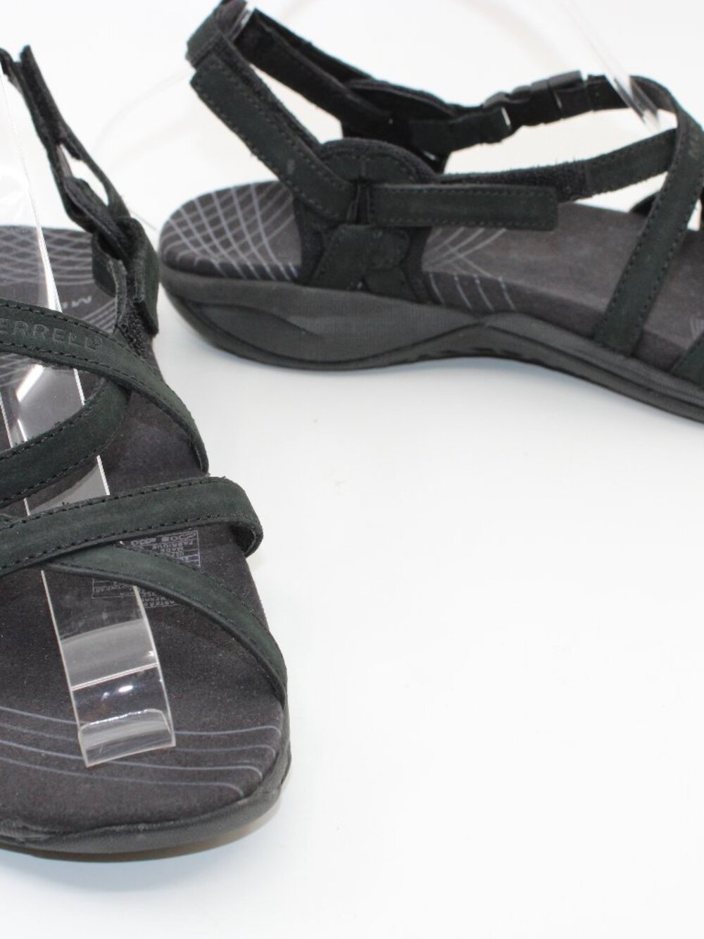 Merrell Women Sandals Black SZ 9M Strappy Casual Open Toe Hoop & Loop